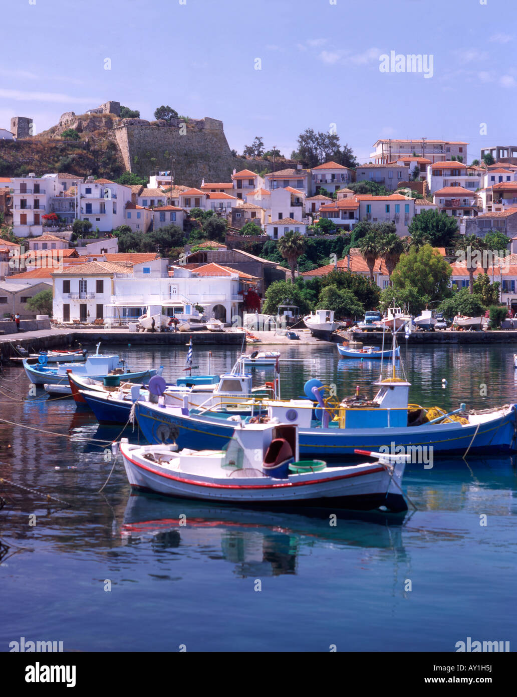 Greece Peloponnese Koroni harbour Stock Photo - Alamy