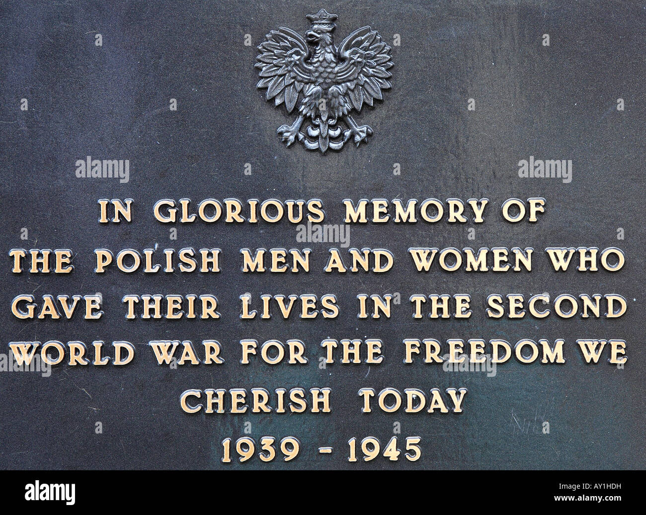War Memorial to Polish Soldiers Cheltenham England Stock Photo