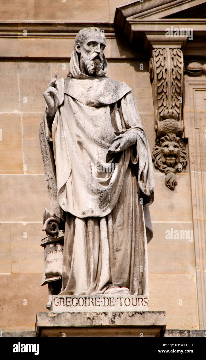 In the 6th century Gregoire de Tours, author of the Ten Books of History, Stock Photo