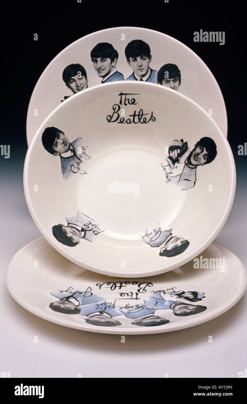 Beatles Plates collectable Memorabilia Stock Photo - Alamy