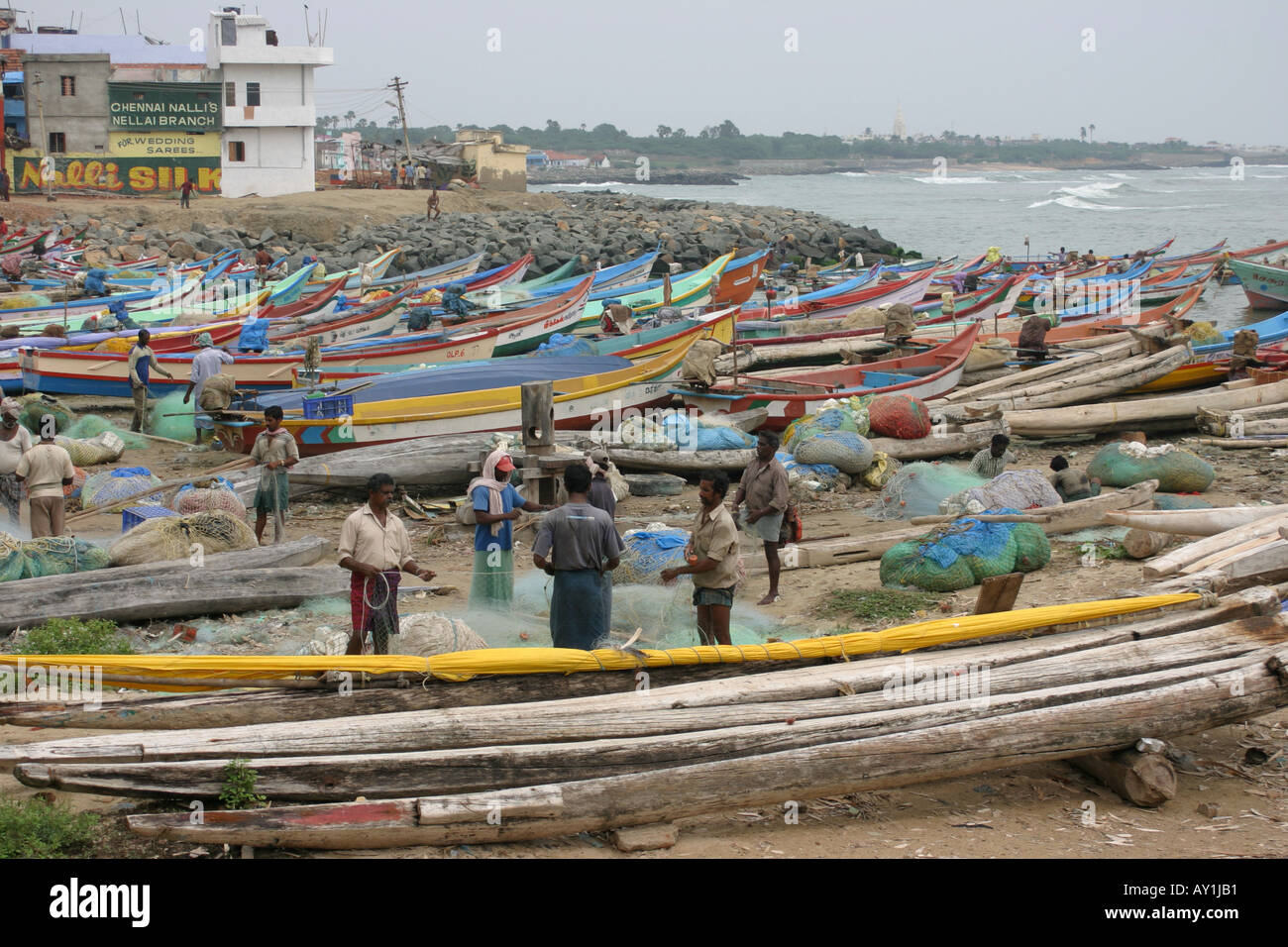 Fishing boats in Kanyakumari, Tamil Nadu, India Stock Photo Alamy