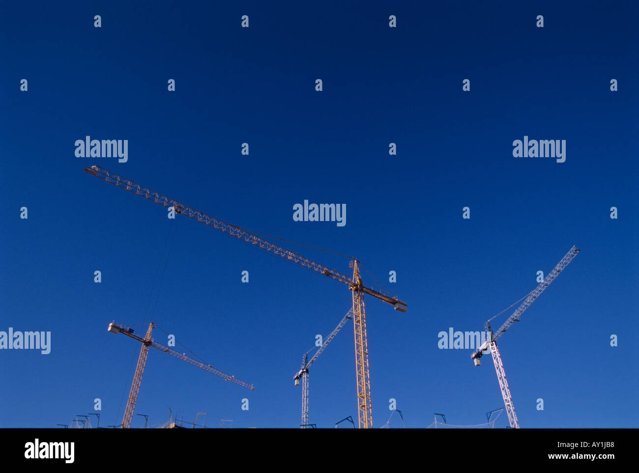 Many construction tower cranes hi-res stock photography and images - Alamy
