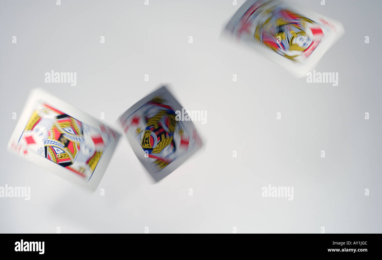 Spinning playing cards Stock Photo Alamy