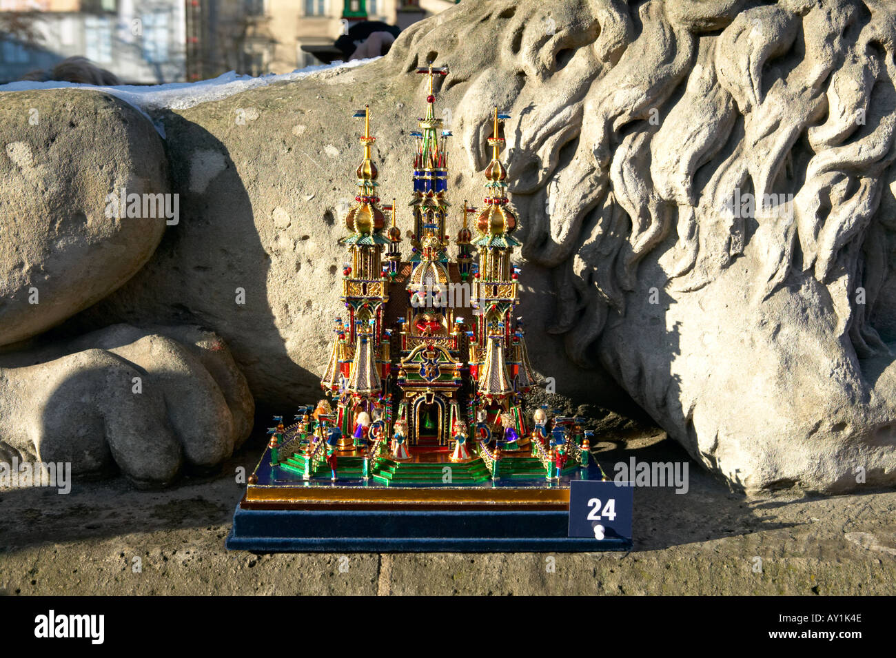 Poland Krakow Cracow a Christmas Crib entry in Szopki Krakowskie annual crib making conest Stock