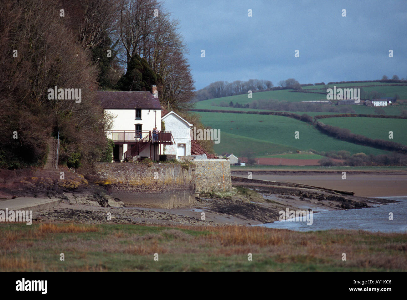 THE BOATHOUSE IN LAUGHARNE, CARMARTHENSHIRE, SOUTH WEST WALES, U.K., Once home of poet Dylan Thomas and his wife Caitlin. Stock Photo