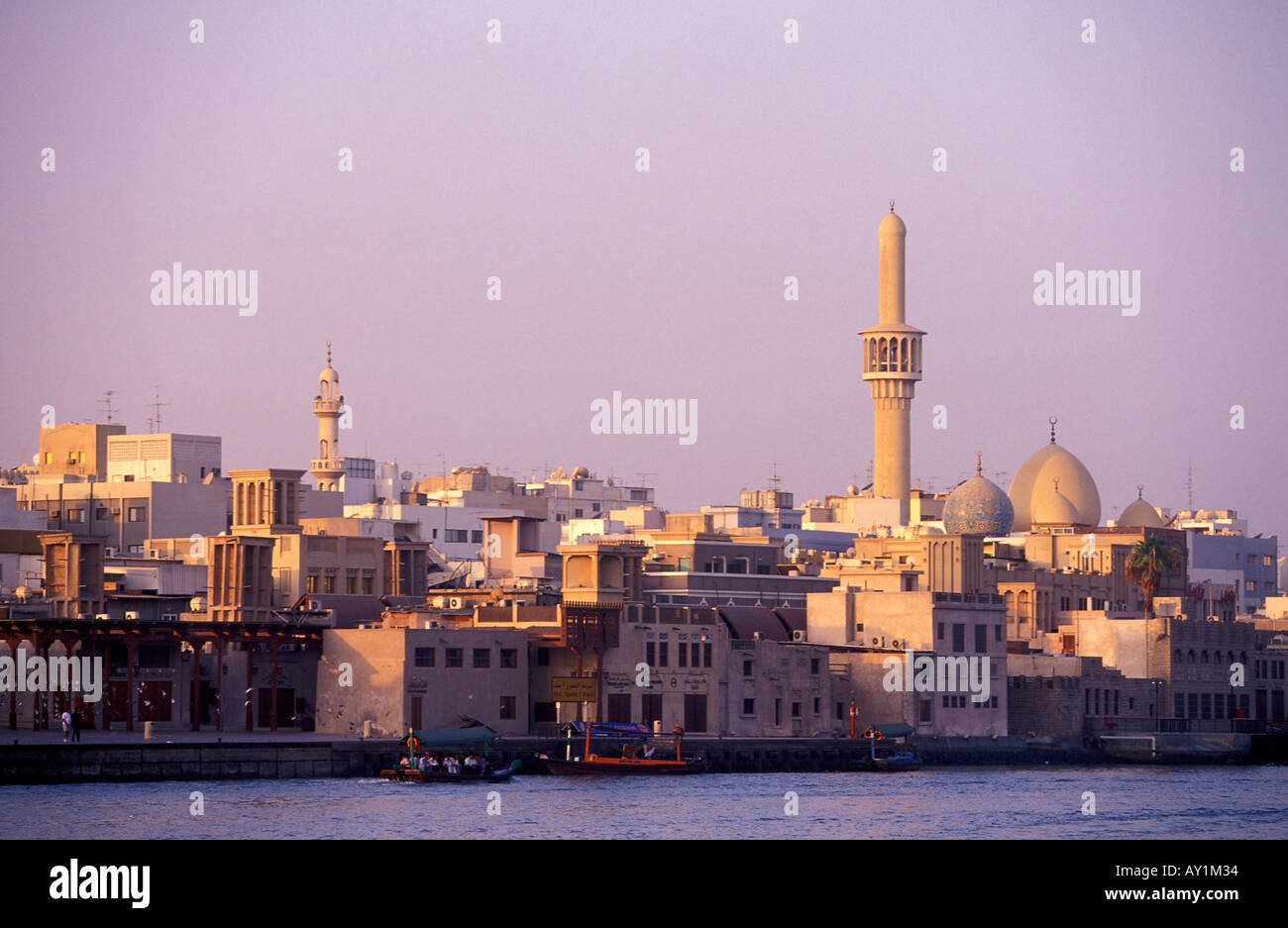 Creek Dubai Bur Dubai skyline Dubai United Arab Emirates Stock Photo