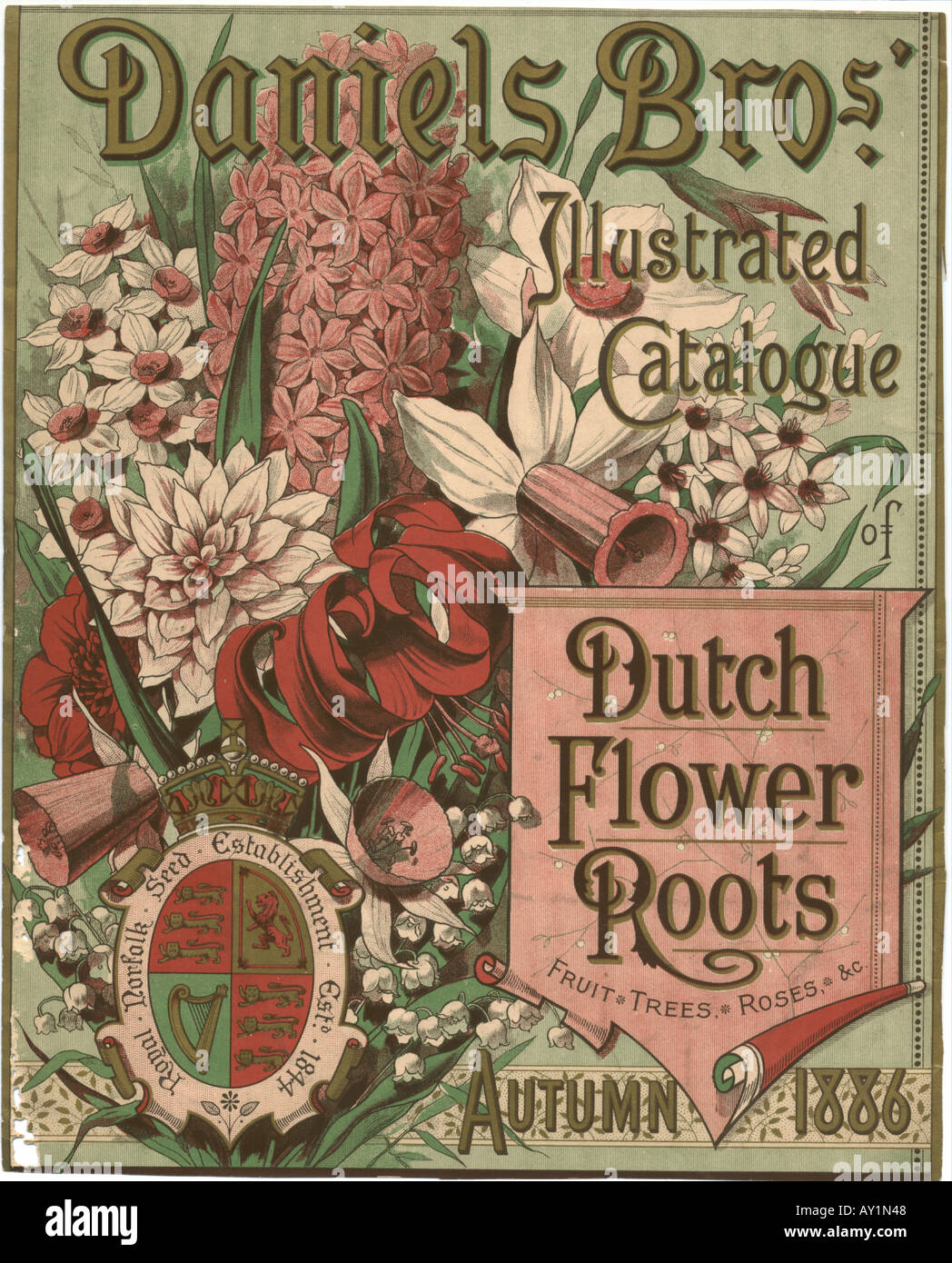 Daniels Bros. Catalogue of Dutch Flower Roots Circa 1895 Stock Photo