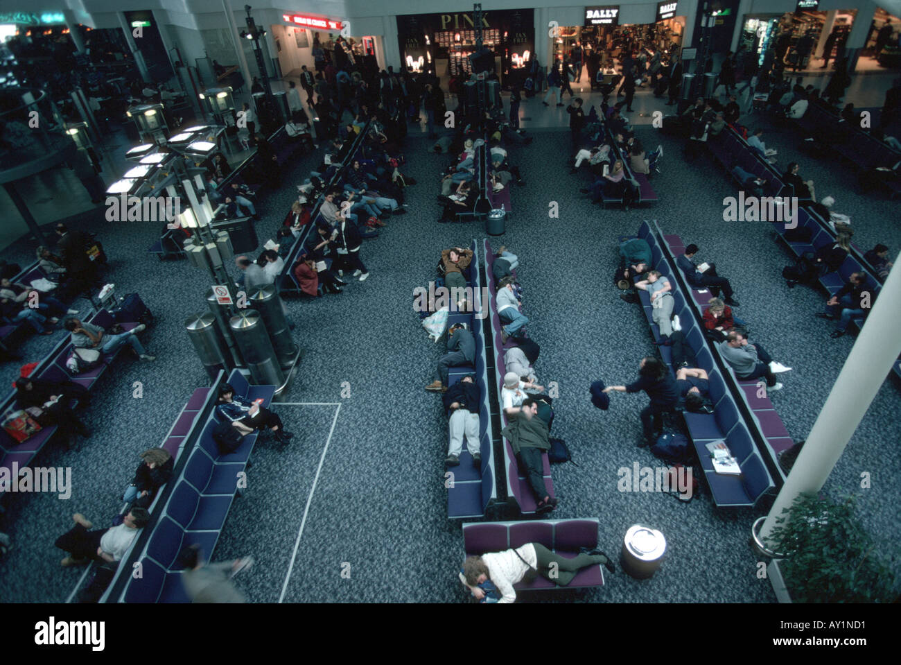 Waiting at Heathrow airport Stock Photo