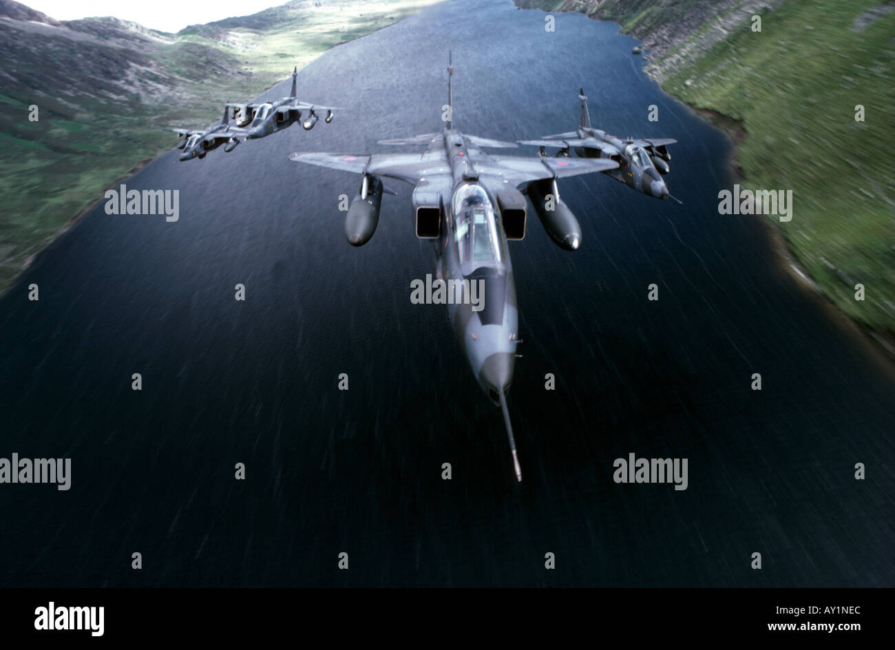 Four Jaguar aircraft in formation Stock Photo