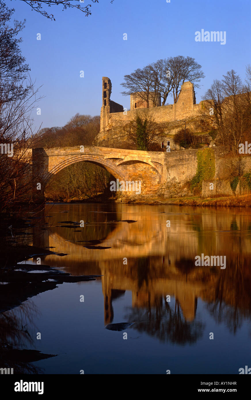 The Castle, Barnard Castle, County Durham on the River Tees Stock Photo