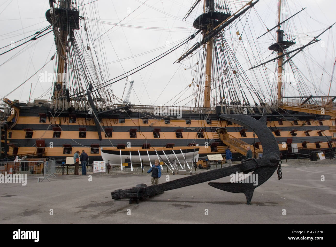 HMS Victory in the Royal Naval Dockyard Portsmouth Hampshire GB UK Stock Photo