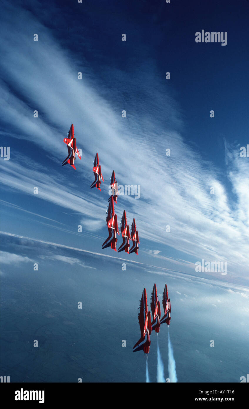 Les Diables Rouges Aerobatic Patrol Red Arrows aerobatic team Stock Photo - Alamy