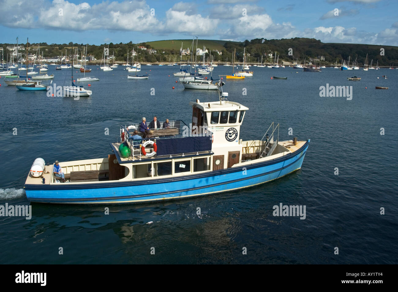 the falmouth to st.mawes ferry in falmouth bay,cornwall Stock Photo