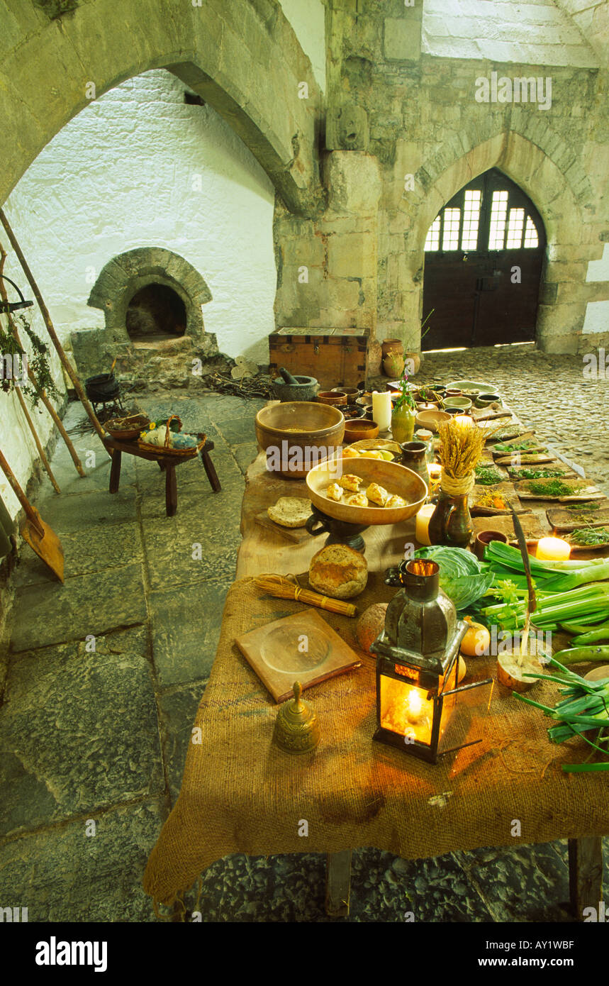 The Abbots Kitchen at Glastonbury Old Abbey in Somerset county England UK Stock Photo