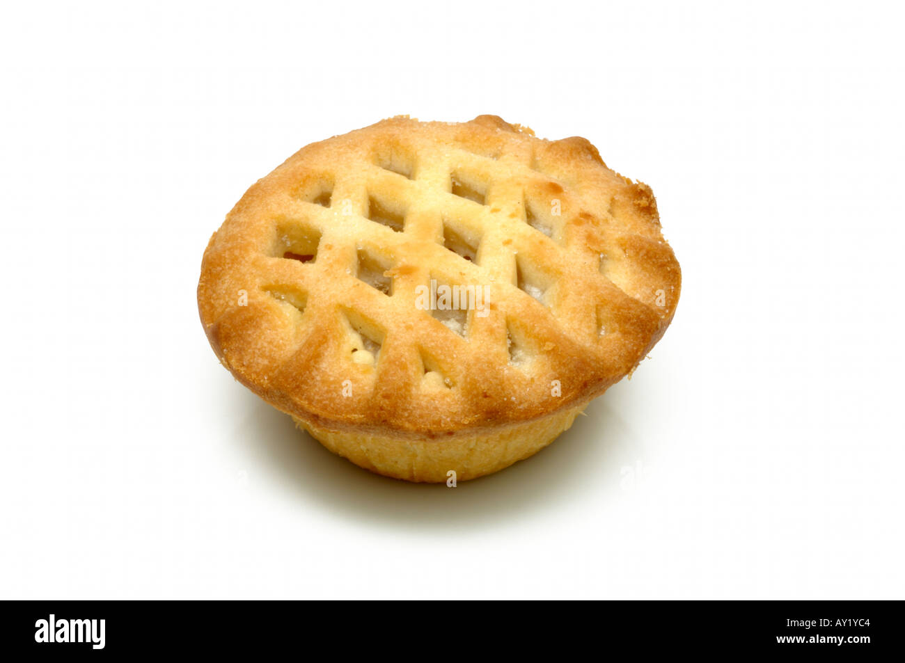 Bramley apple pie traditional english dessert on white background Stock Photo