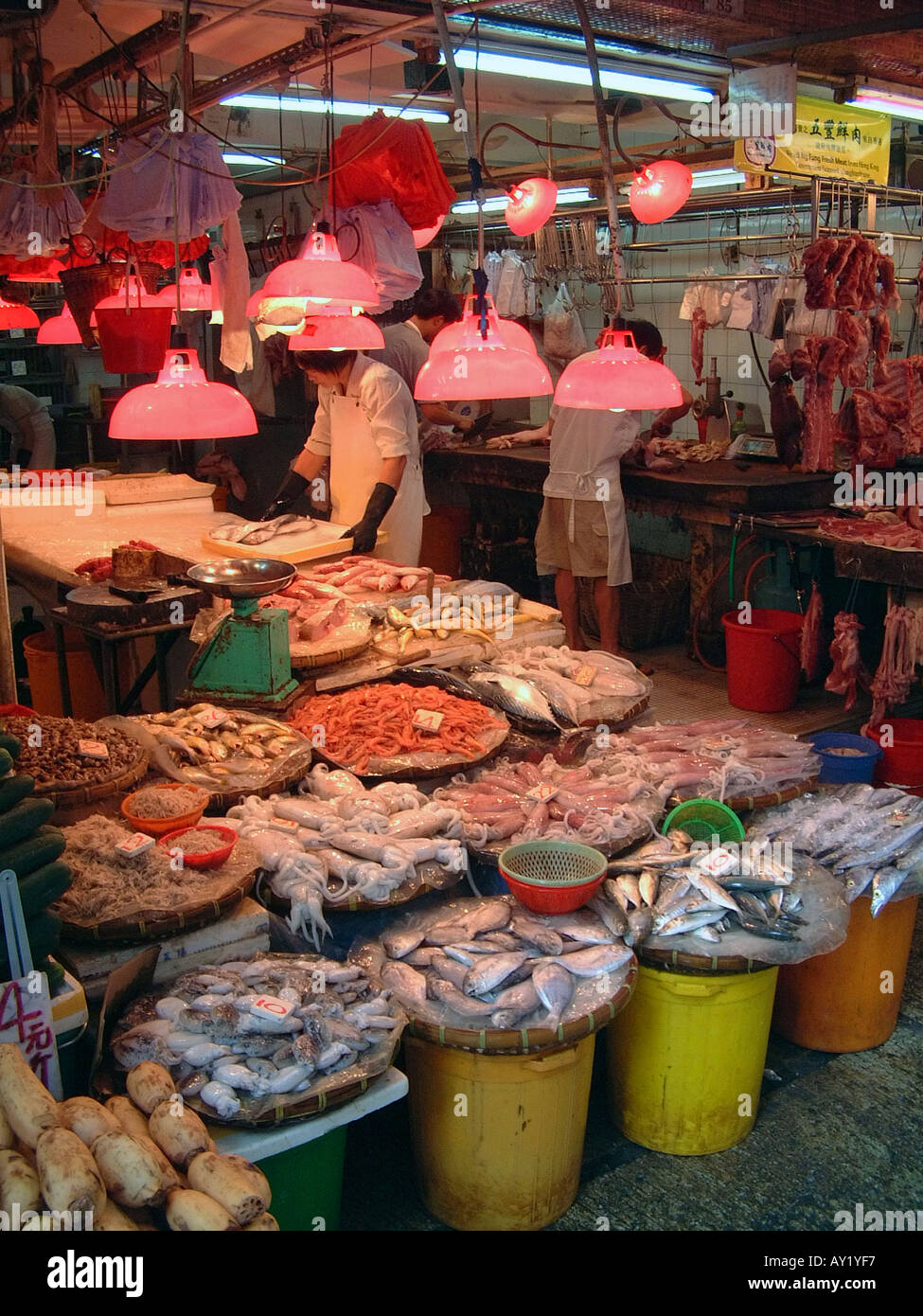 North Point Wet Market in Hong Kong, China. Stock Photo
