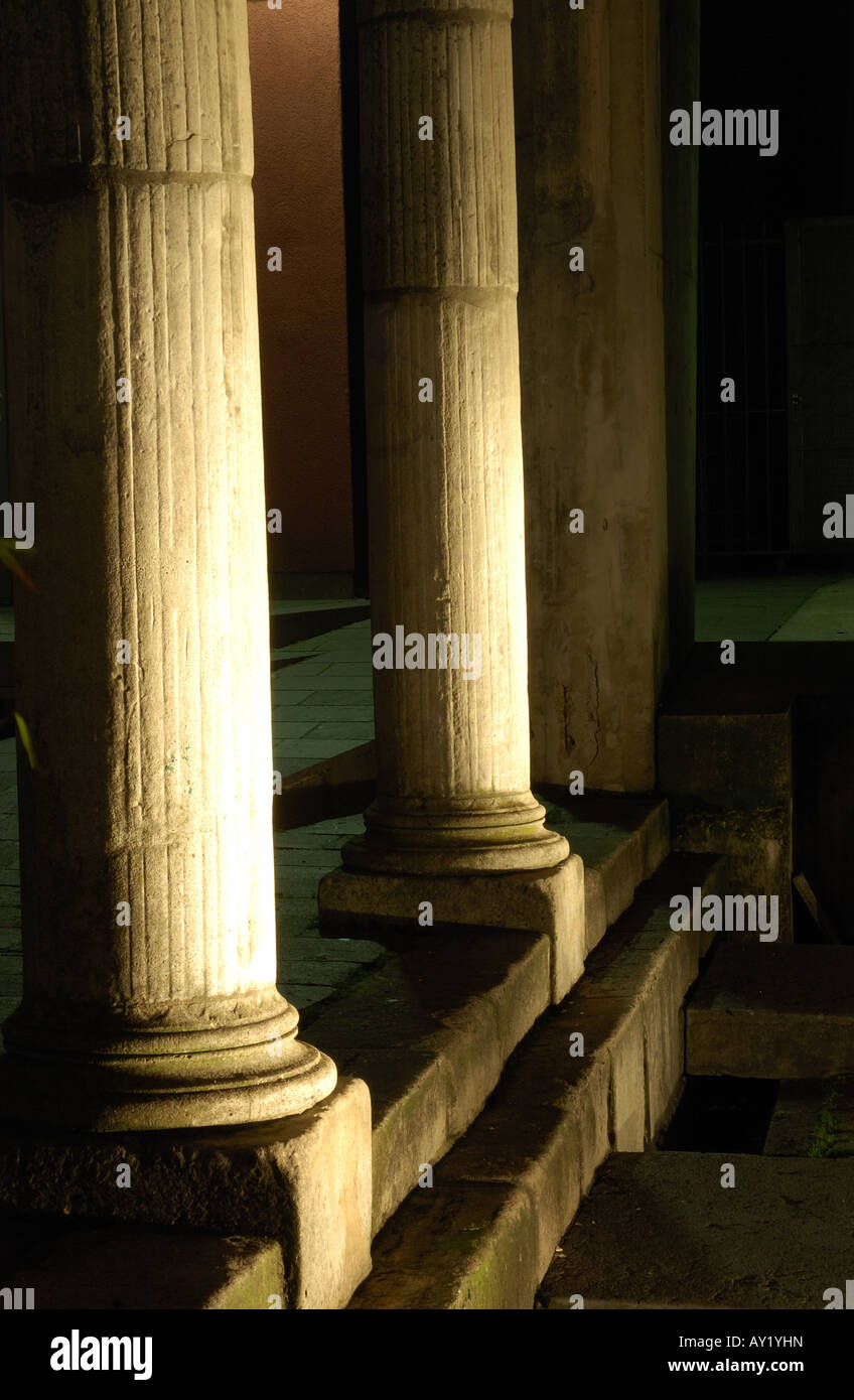 Roman Pillars in Aachen Stock Photo