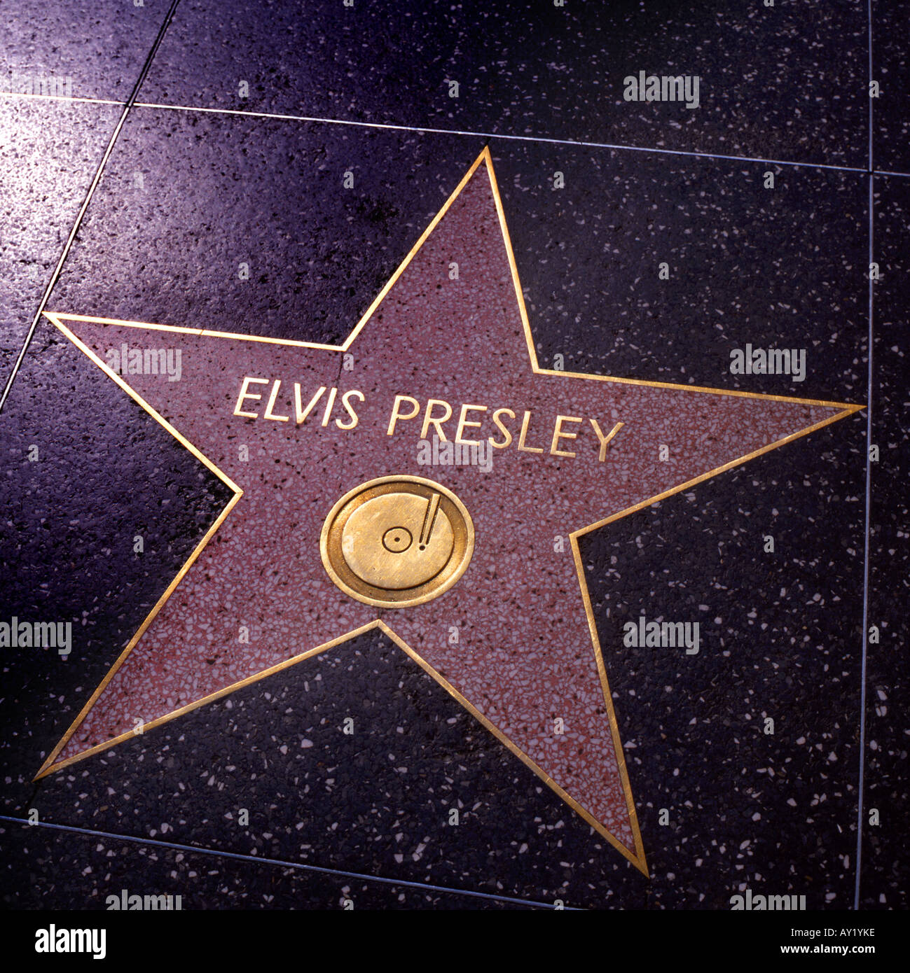 Elvis Presley’s Star on the Hollywood Walk of Fame Stock Photo