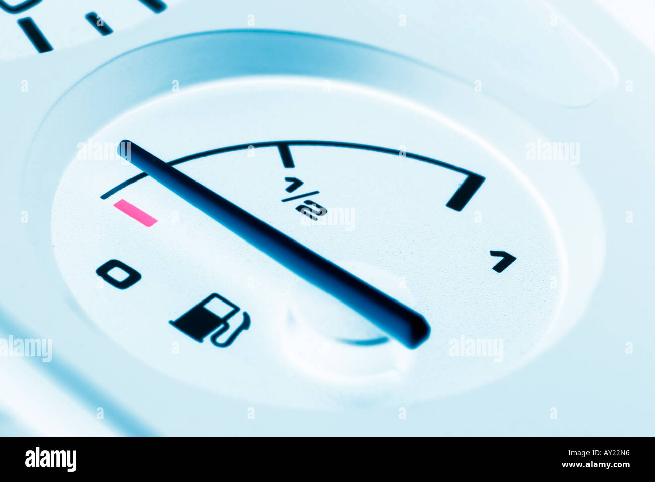 Fuel gauge on car dashboard Stock Photo Alamy