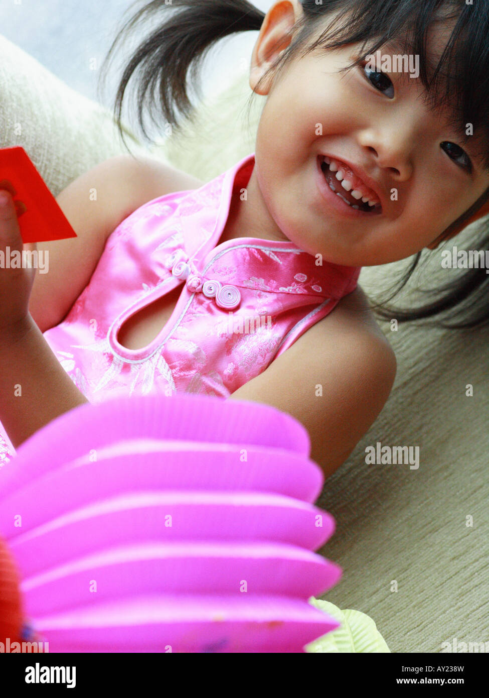 Portrait of a girl laughing Stock Photo