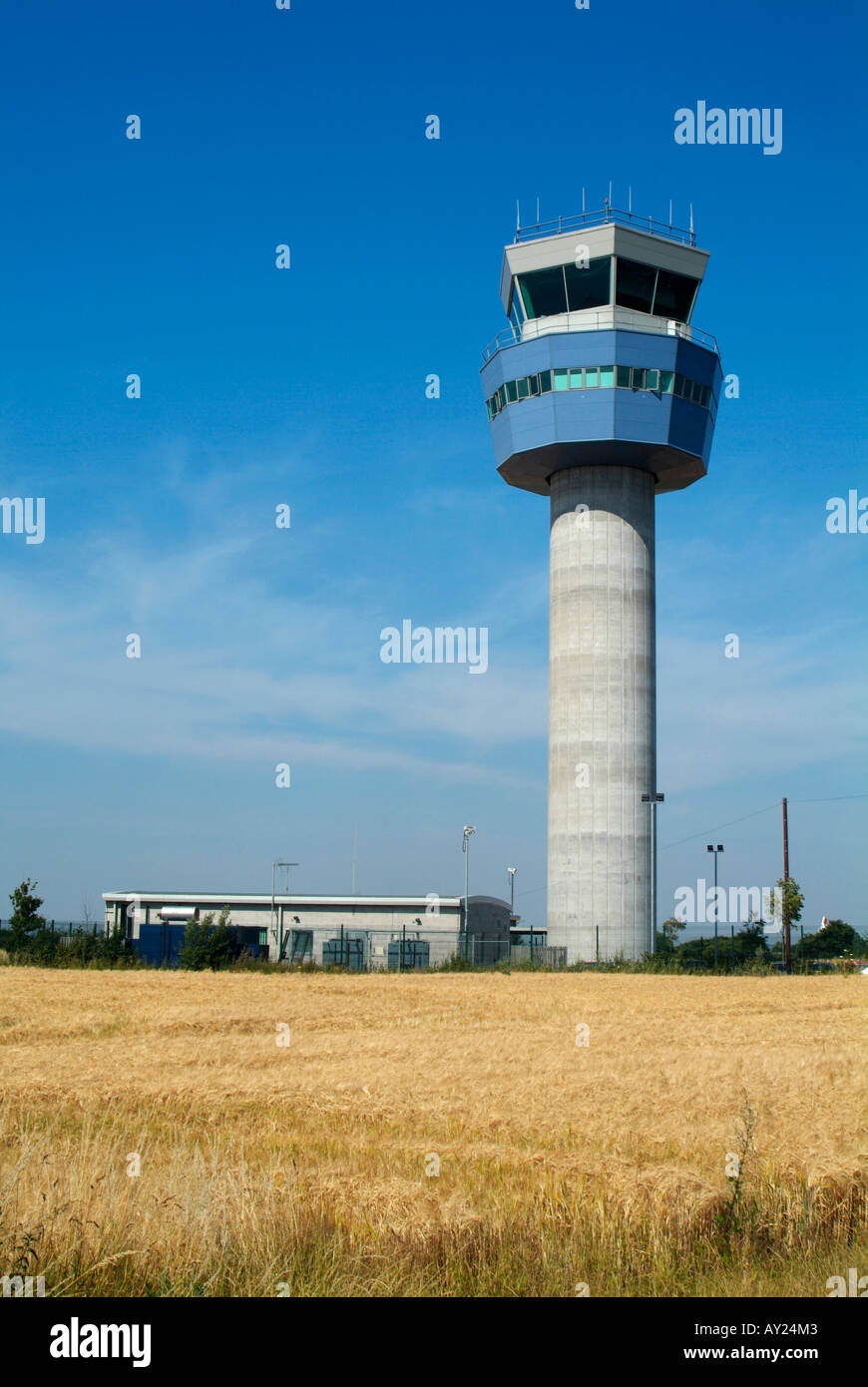 John Lennon airport control tower, Speke, Liverpool, Merseyside. UK. Stock Photo