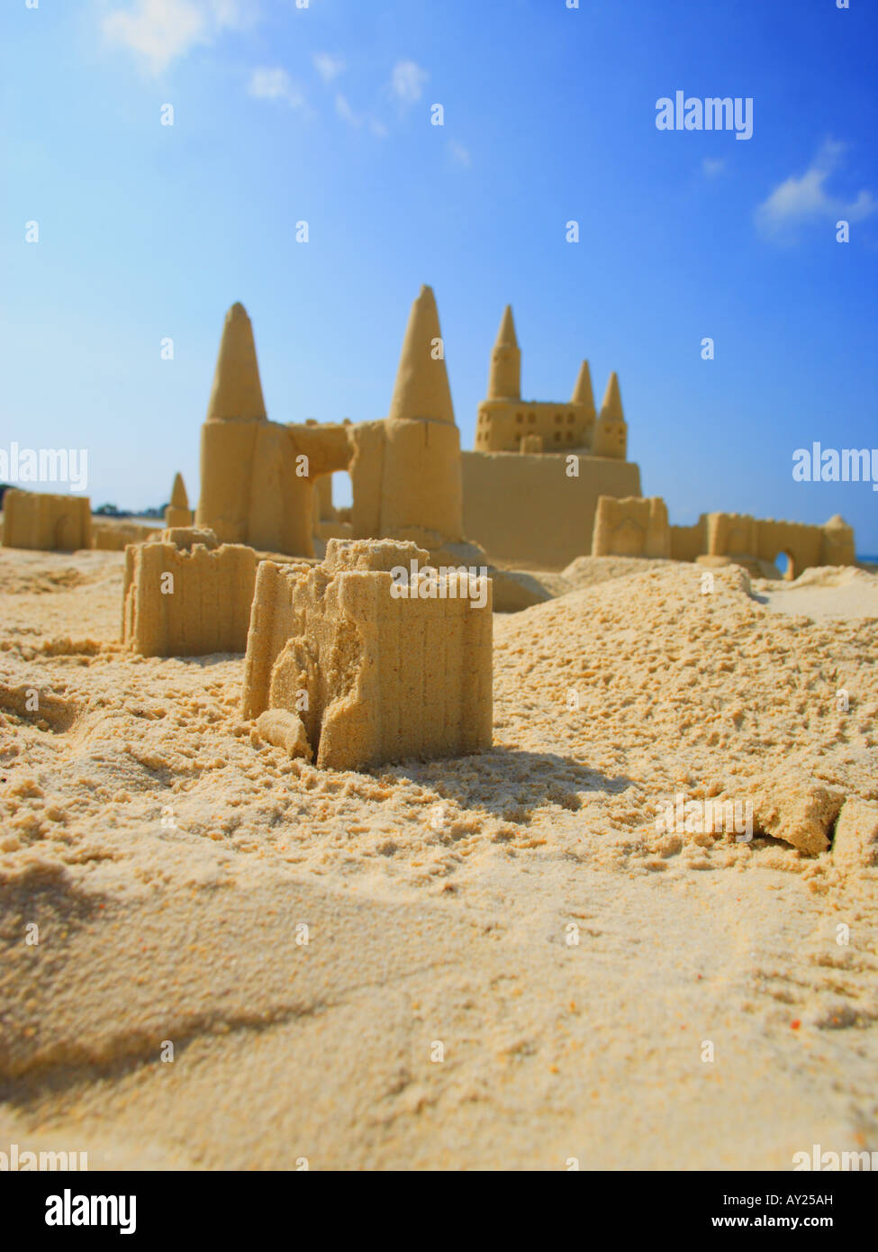 sand-castles-on-the-beach-stock-photo-alamy