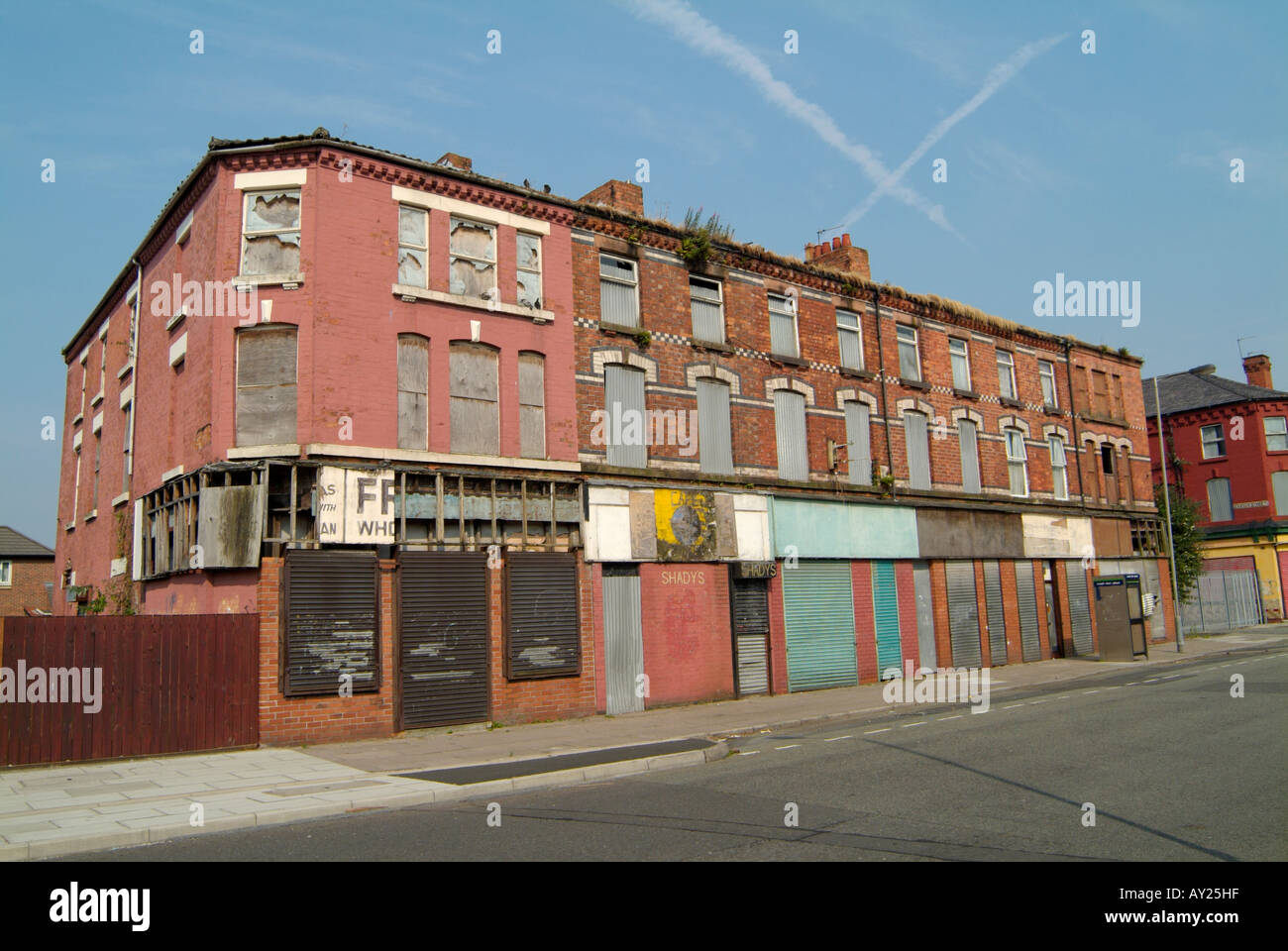Business and retail property on Granby Street Toxteth Liverpool 8 Stock