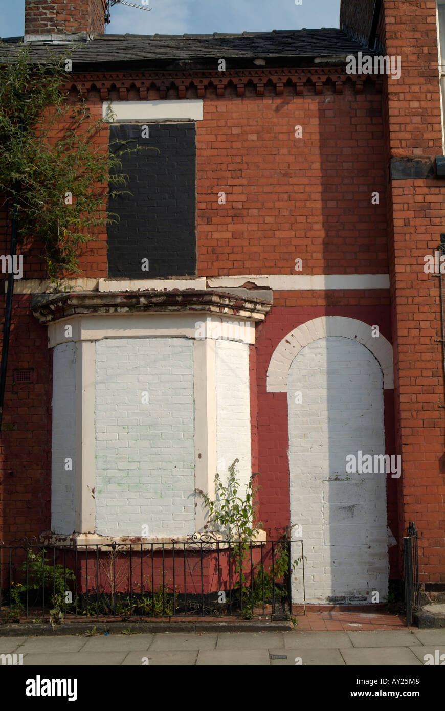 Derelict and boarded housing in Cairns Street off the infamous Granby