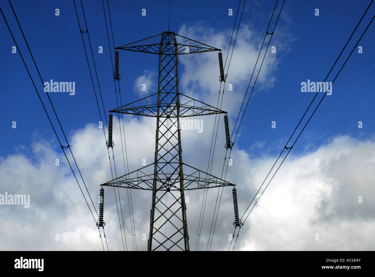 Cloudy sky electricity pylon hi-res stock photography and images - Alamy