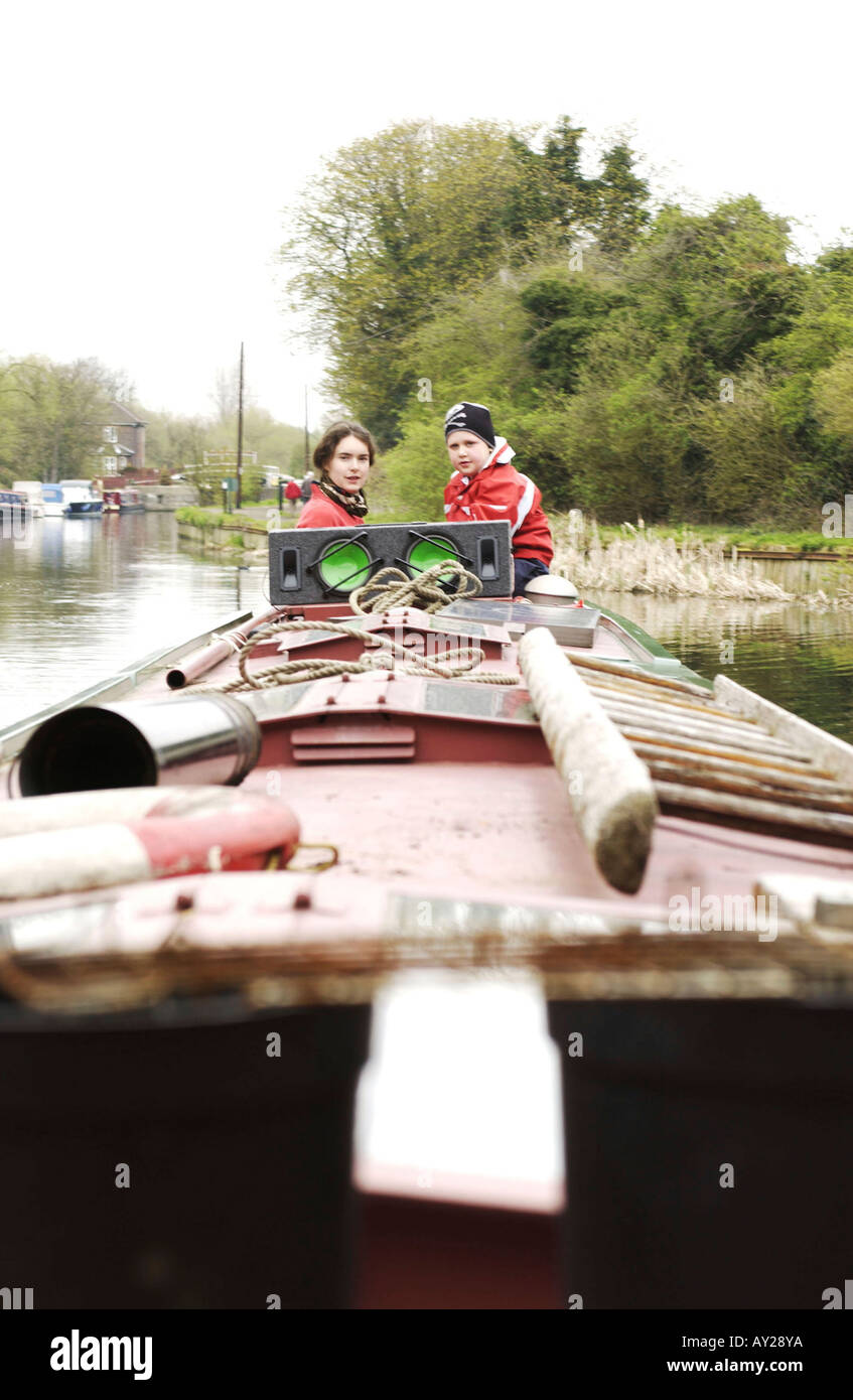 Kid girl steering boat hi-res stock photography and images - Alamy