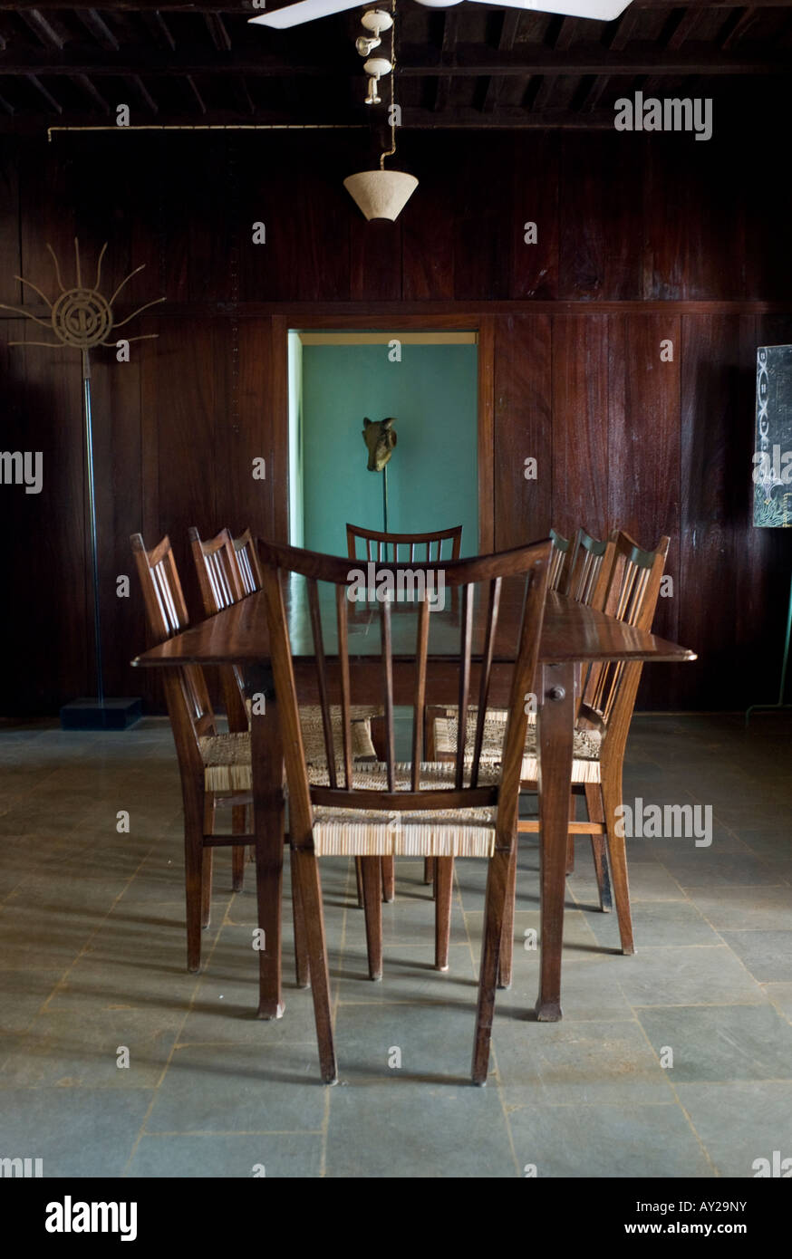 Dinning room table in art deco  house Stock Photo