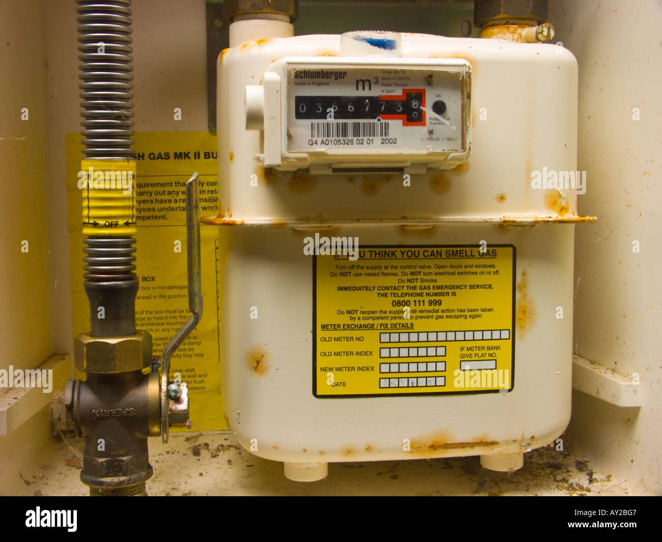 A mains gas meter Stock Photo Alamy