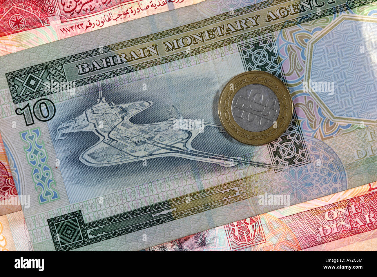 BHR Bahrain Money of Bahrain currency Dinar Stock Photo Alamy