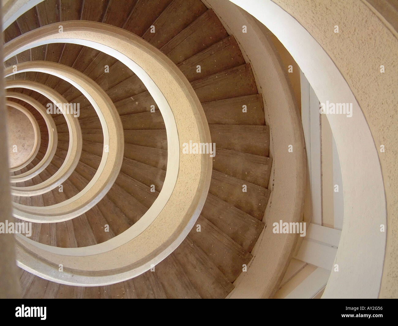 Spiral staircase in a pagoda of the Chinese Garden in Singapore Stock Photo