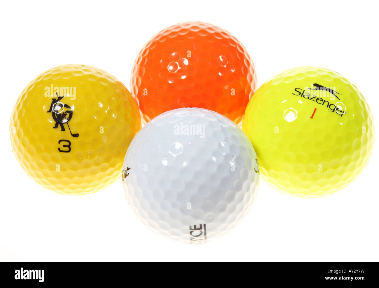 Golf balls different colours Stock Photo Alamy
