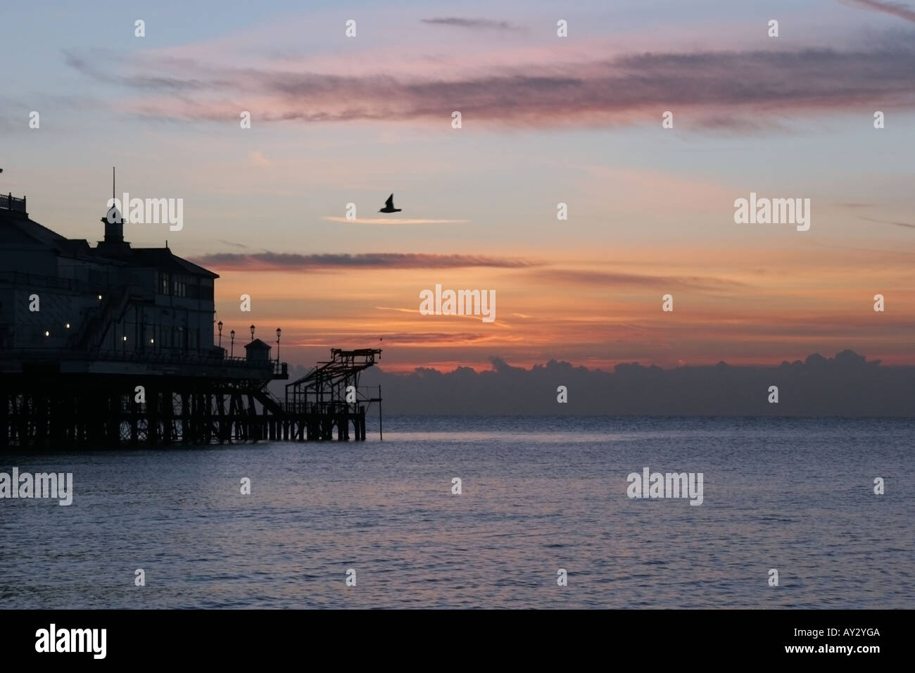 Day break at Eastbourne. Stock Photo