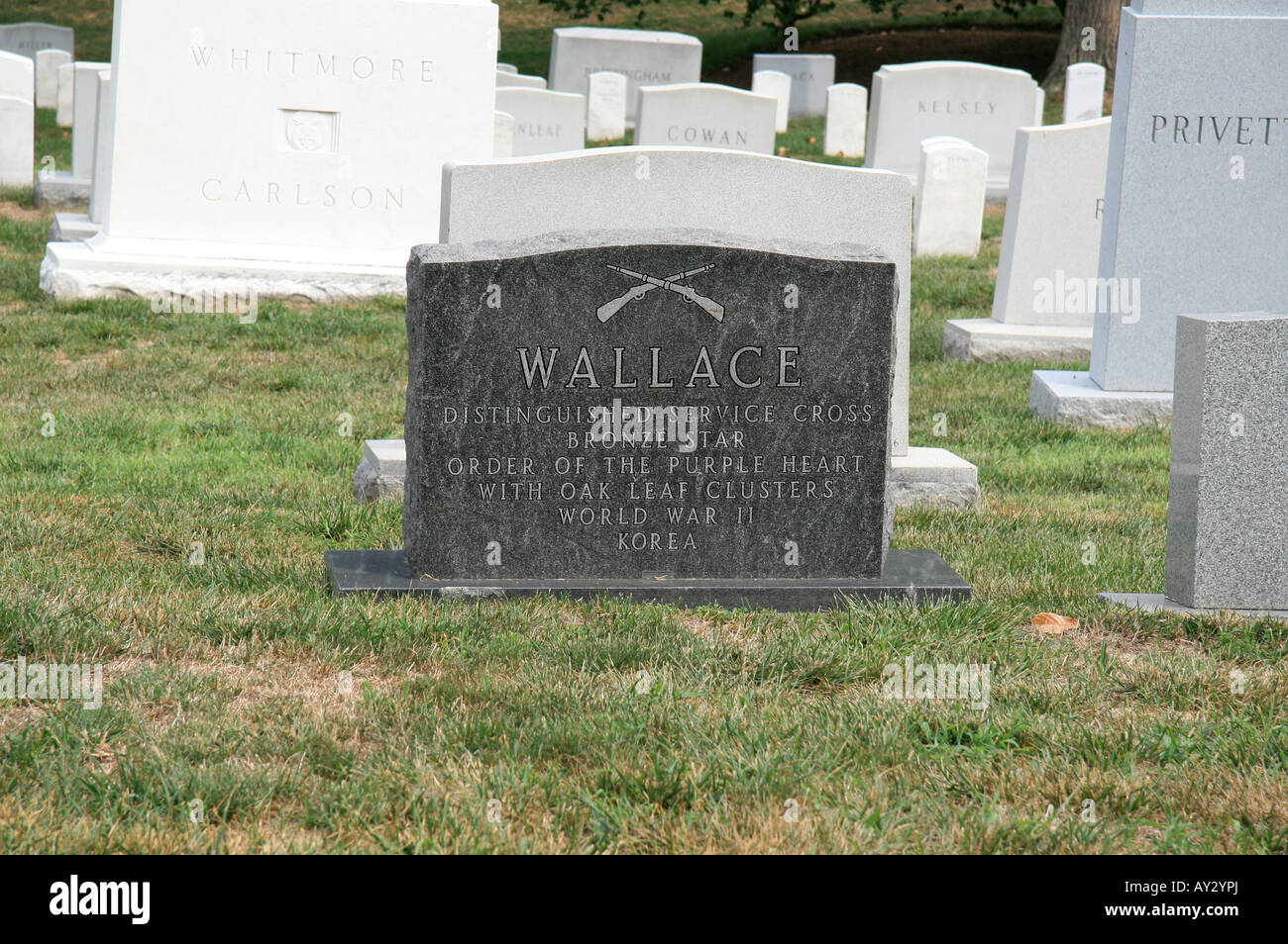 A typical grave memorial (Wallace) at the Arlington National Cemetery
