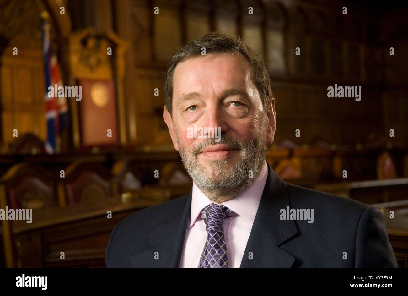 Former Home Secretary David Blunkett at Sheffield Town Hall Stock Photo
