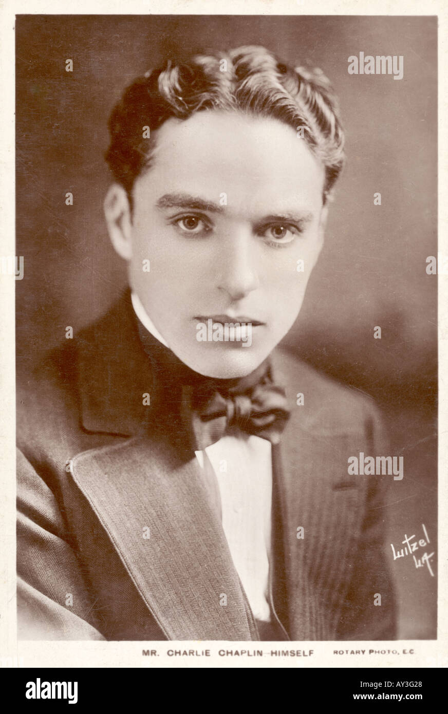 Chaplin Postcard Anon Stock Photo