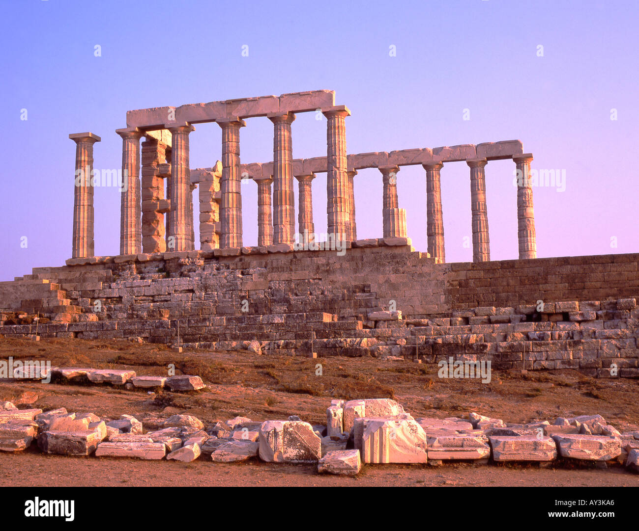 Greece Cape Sounion Temple of Poseidon Stock Photo - Alamy