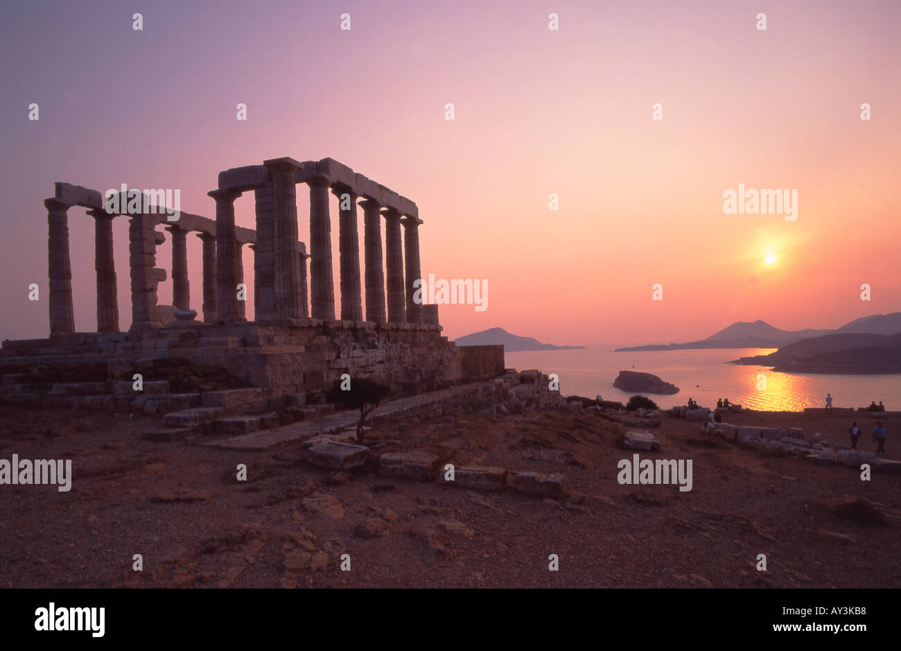 Greece Cape Sounion Temple of Poseidon Stock Photo - Alamy