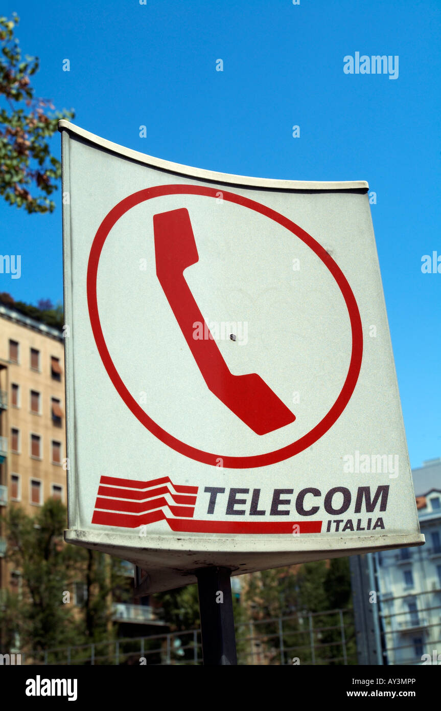 Company, Sign, Emblem, Italy, Logo, Logos, Phone, Rome, Sign, Telecom,  Italia, Telecommunication, Writing, call, box, callbox Stock Photo - Alamy