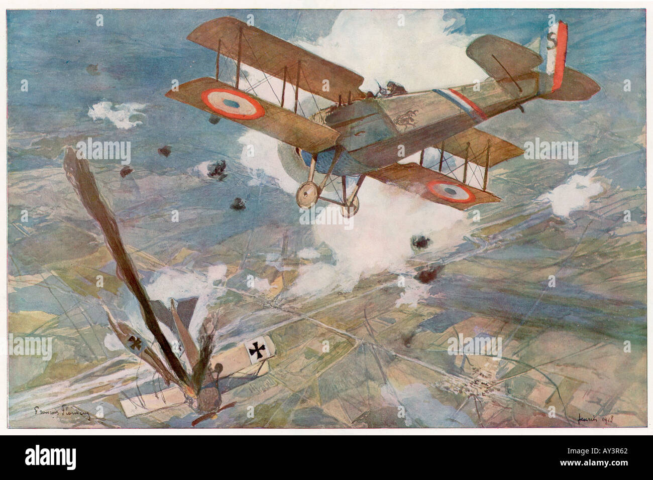 Ww1 1918 Air War Spad Stock Photo