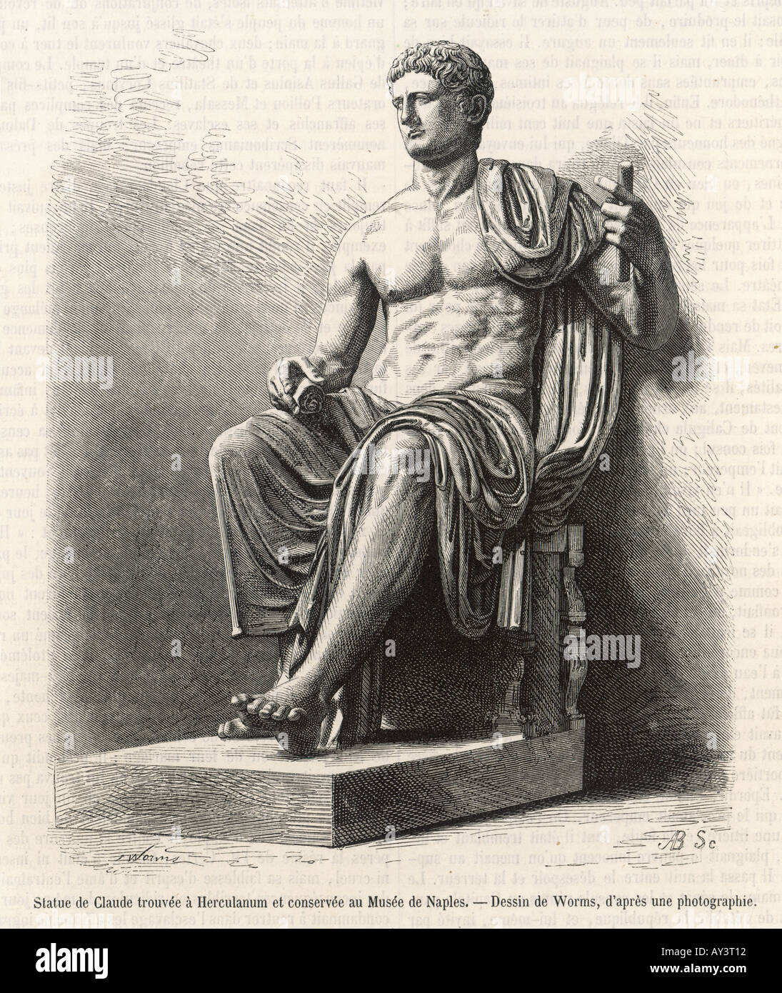 Claudius I Statue Stock Photo