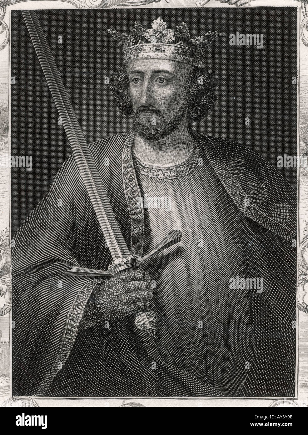 King Edward I Engraving Stock Photo