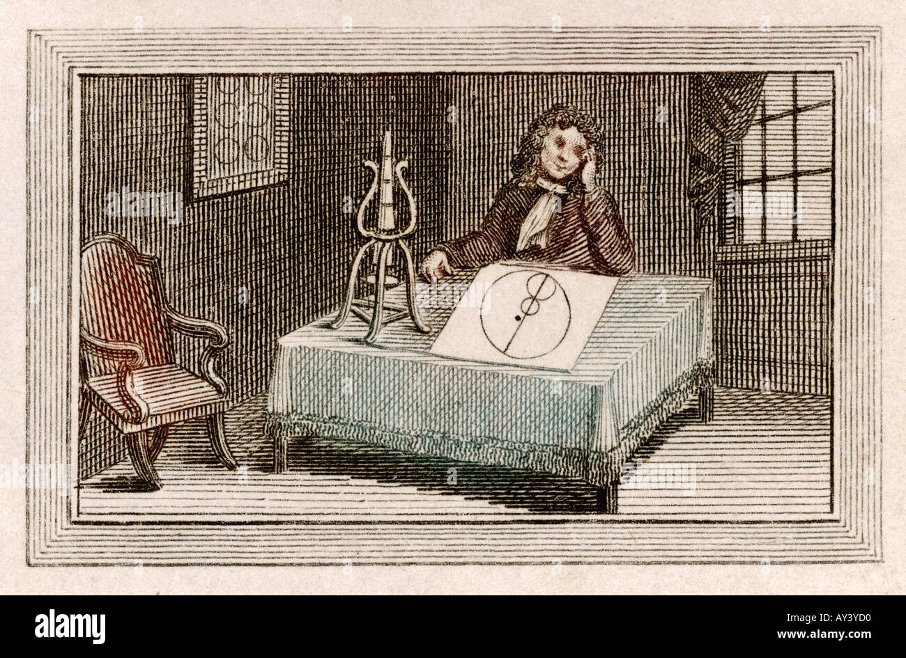 Leeuwenhoek At Desk Stock Photo