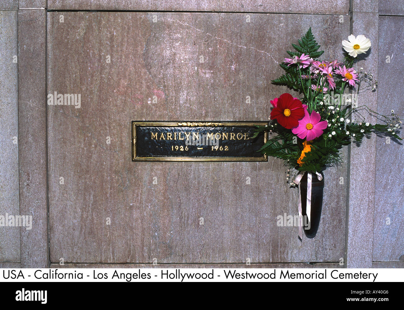 USA California Los Angeles Hollywood Westwood Memorial Cemetery Stock Photo