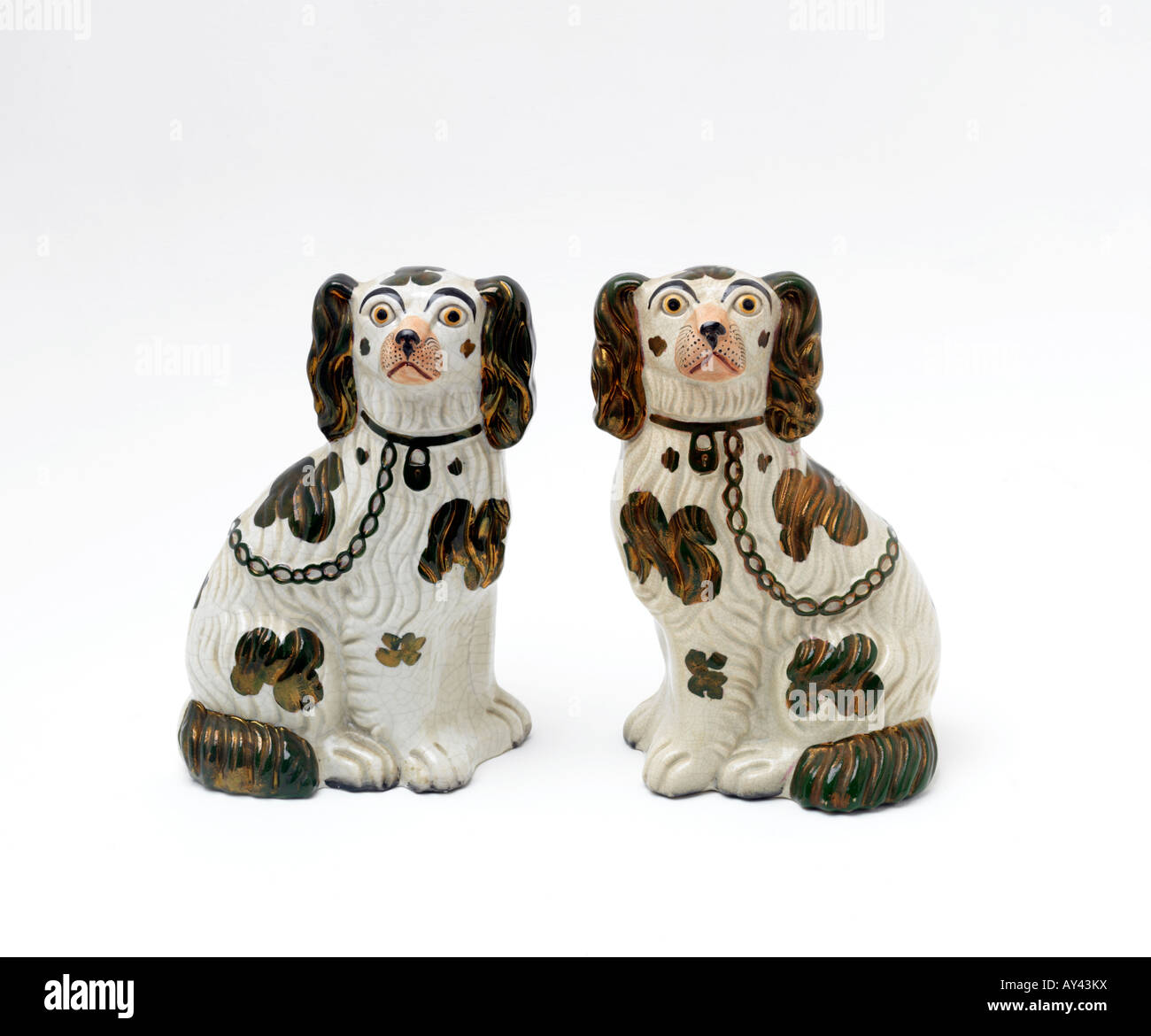 Fireside Dogs Victorian Staffordshire Stock Photo