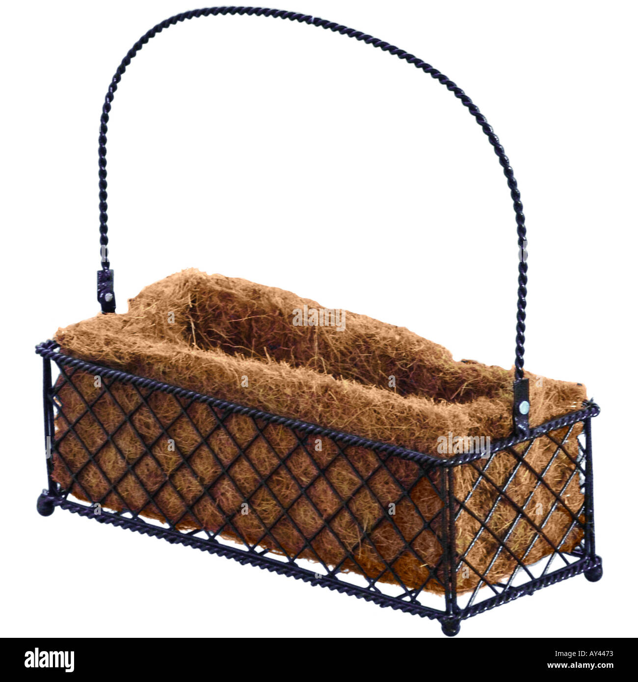 Wire Basket Rectangular Planter Box Stock Photo Alamy