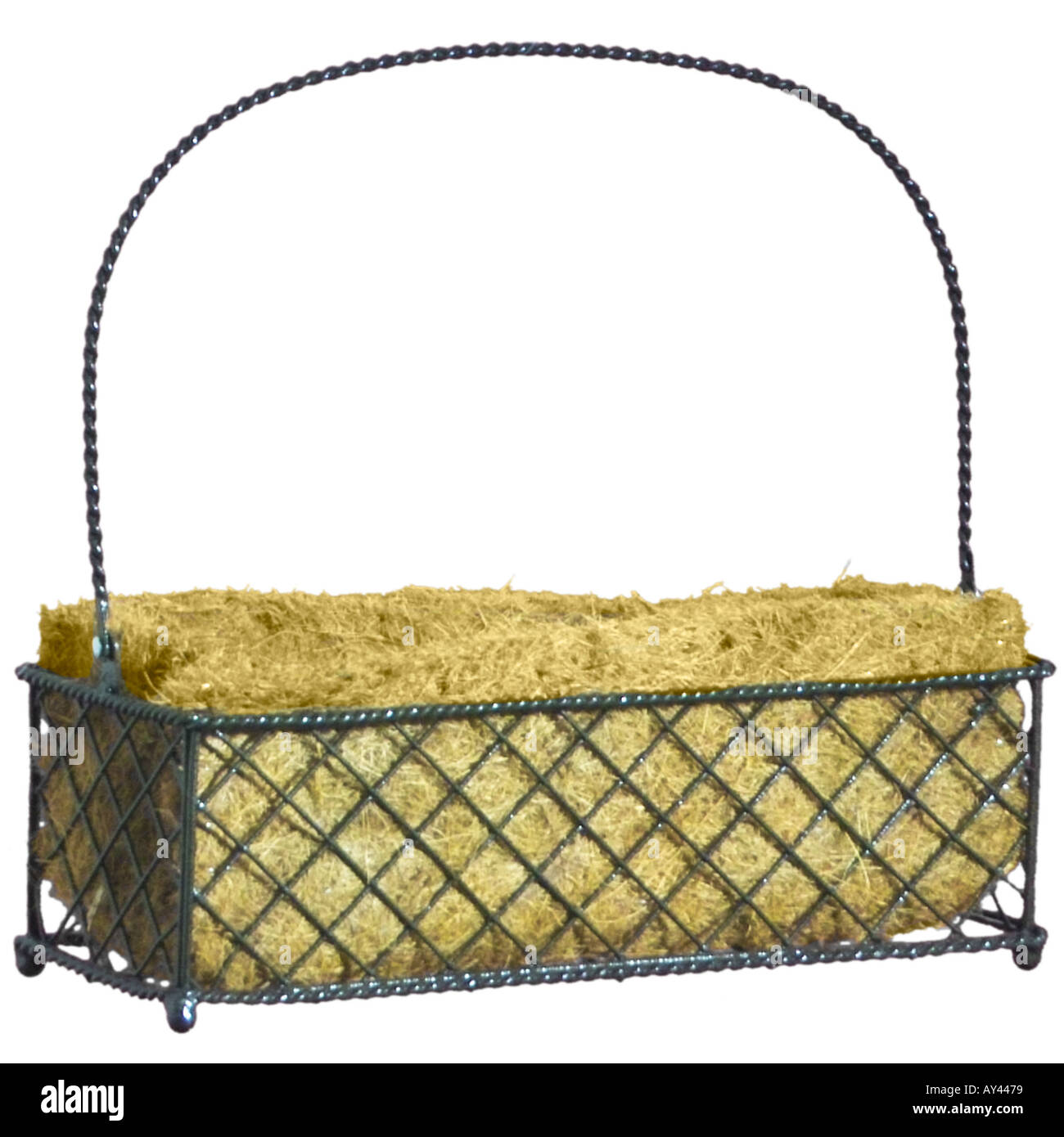 Wire Basket Rectangular Planter Box Stock Photo Alamy